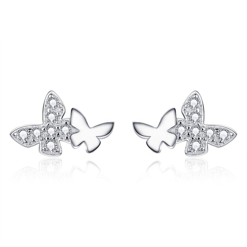 1 Pair Cute Sweet Dragonfly Butterfly Plating Inlay Sterling Silver Zircon Drop Earrings