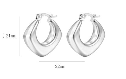 1 Pair Simple Style Geometric Plating Stainless Steel 18k Gold Plated Earrings