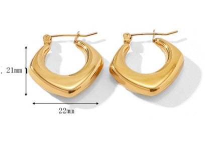 1 Pair Simple Style Geometric Plating Stainless Steel 18k Gold Plated Earrings