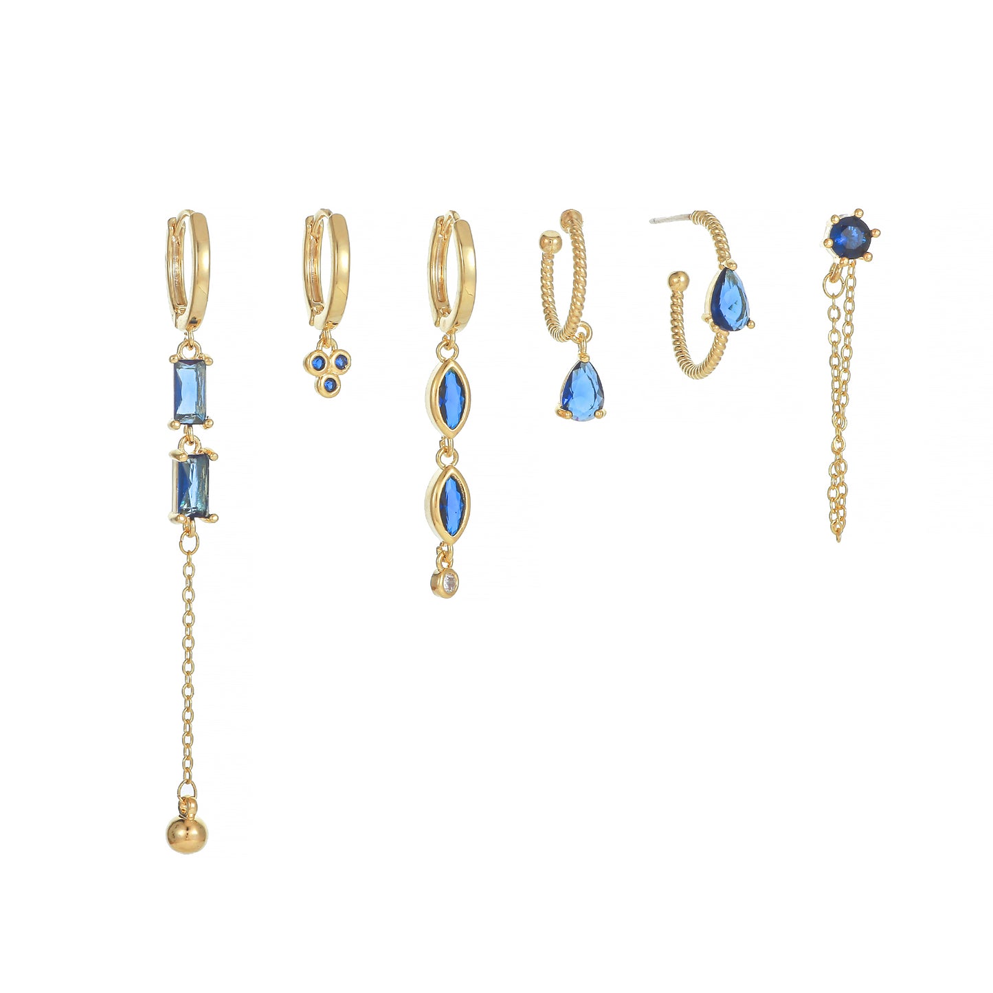 1 Set Elegant Simple Style Geometric Tassel Plating Inlay Brass Zircon 18k Gold Plated Drop Earrings