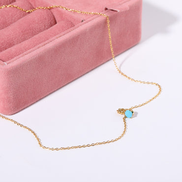 Simple Style Commute Round Titanium Steel Plating Inlay Zircon 18k Gold Plated Pendant Necklace