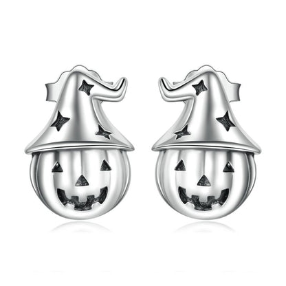 1 Pair Cute Sweet Pumpkin Cat Butterfly Sterling Silver Ear Studs