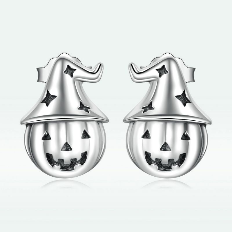 1 Pair Cute Sweet Pumpkin Cat Butterfly Sterling Silver Ear Studs