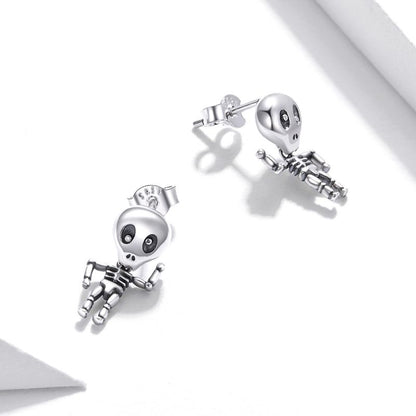 1 Pair Cute Sweet Pumpkin Cat Butterfly Sterling Silver Ear Studs