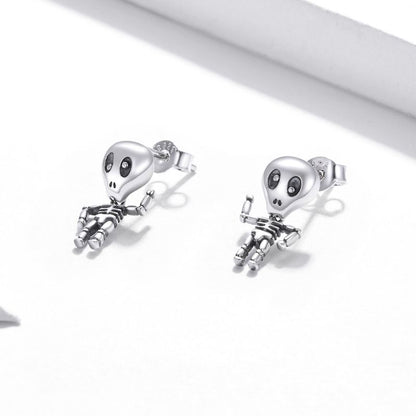 1 Pair Cute Sweet Pumpkin Cat Butterfly Sterling Silver Ear Studs