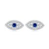 1 Pair Elegant Lady Devil's Eye Inlay Sterling Silver Zircon Ear Cuffs