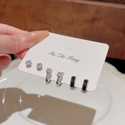 Basic Geometric Copper Plating Opal Earrings 1 Set