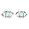 1 Pair Elegant Lady Devil's Eye Inlay Sterling Silver Zircon Ear Cuffs