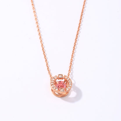 Casual Simple Style Shiny Round Copper Plating Inlay Zircon Rose Gold Plated White Gold Plated Pendant Necklace