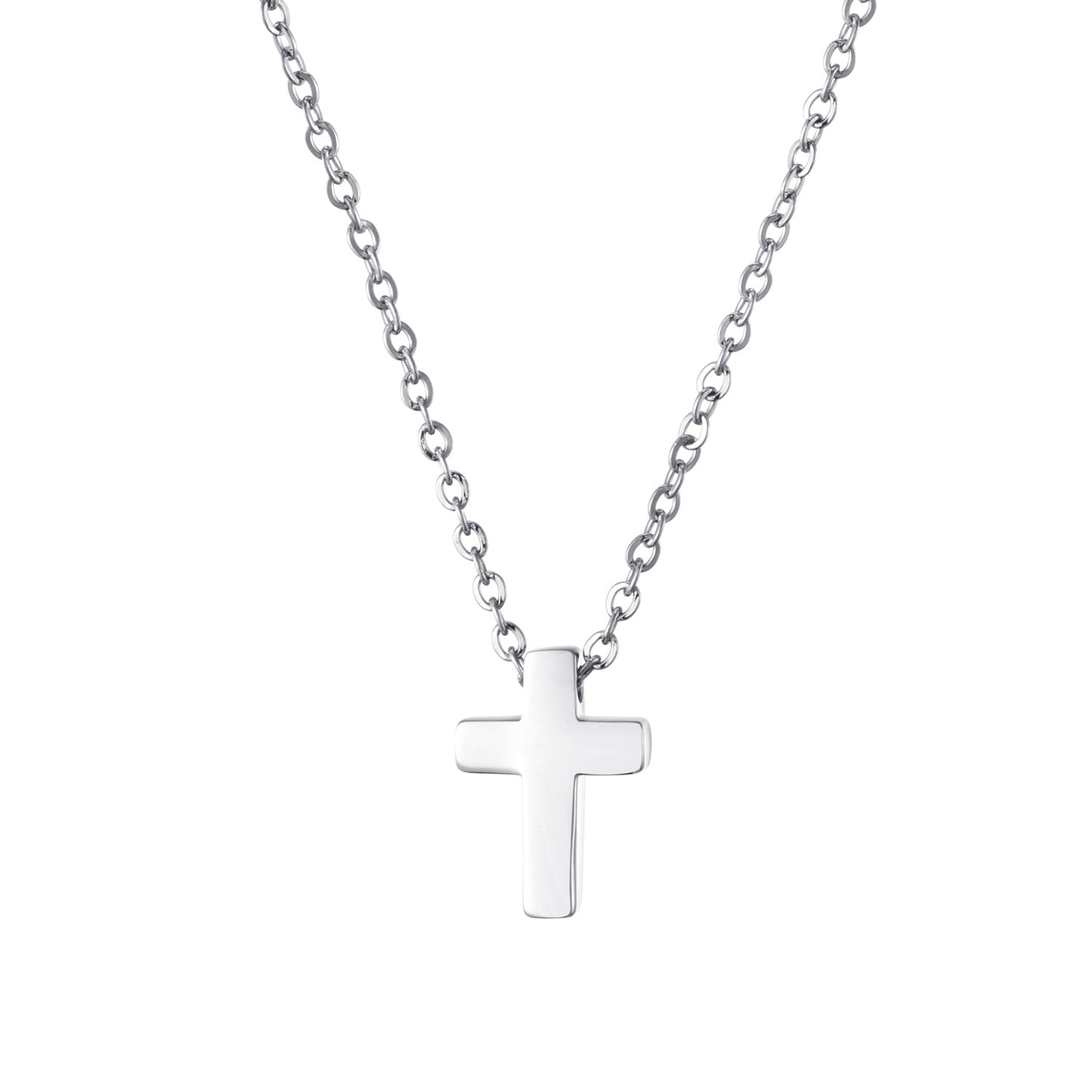 Basic Cross Stainless Steel Pendant Necklace