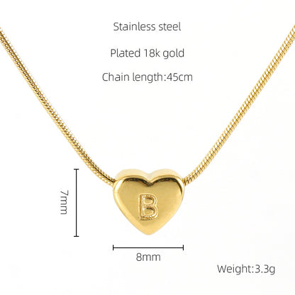 Lady Letter Heart Shape Stainless Steel Titanium Steel Plating Titanium Steel Necklace