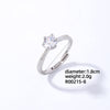 Luxurious Simple Style Shiny Square Eye Copper Plating Inlay Zircon White Gold Plated Open Rings