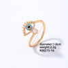 Luxurious Simple Style Shiny Square Eye Copper Plating Inlay Zircon White Gold Plated Open Rings