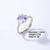 Luxurious Simple Style Shiny Square Eye Copper Plating Inlay Zircon White Gold Plated Open Rings