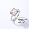 Luxurious Simple Style Shiny Square Eye Copper Plating Inlay Zircon White Gold Plated Open Rings