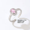 Luxurious Simple Style Shiny Square Eye Copper Plating Inlay Zircon White Gold Plated Open Rings