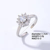 Luxurious Simple Style Shiny Square Eye Copper Plating Inlay Zircon White Gold Plated Open Rings