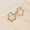 1 Pair Simple Style Star Heart Shape Plating Stainless Steel Gold Plated Hoop Earrings