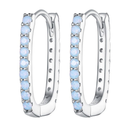 1 Pair Classical Vintage Style Round Square Inlay Sterling Silver Zircon Ear Cuffs