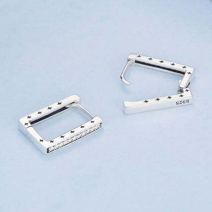 1 Pair Glam Romantic Square Inlay Sterling Silver Zircon Ear Cuffs