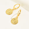 1 Pair Casual Classic Style Coin Plating Copper 18k Gold Plated Drop Earrings