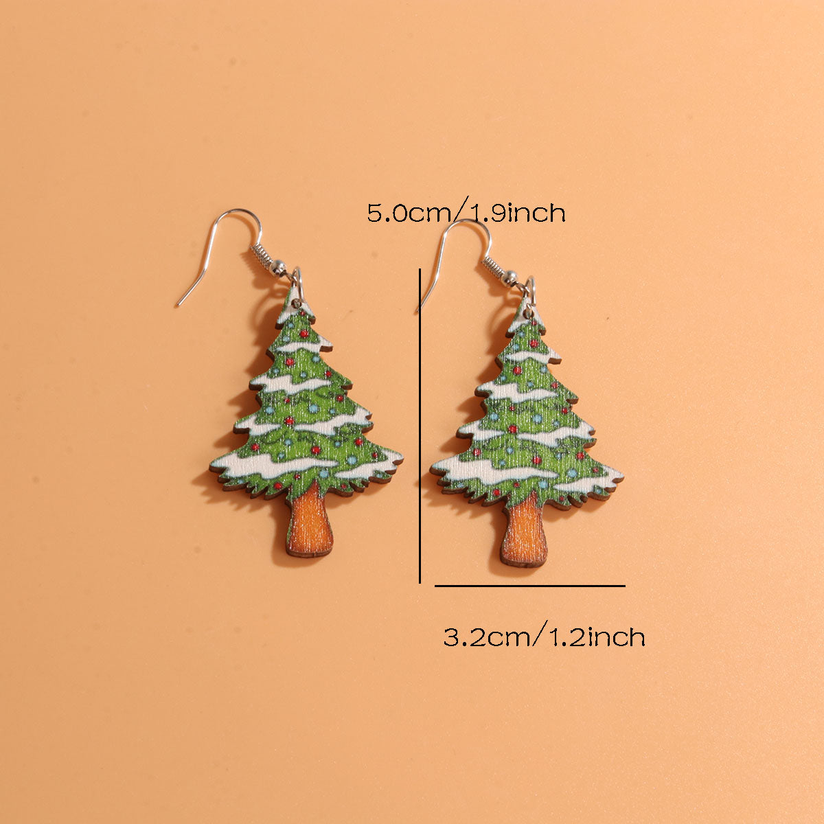 1 Pair Cute Sweet Artistic Santa Claus Tree Snowman Stainless Steel Wood Drop Earrings