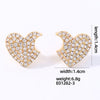 1 Pair Casual Simple Style Shiny Heart Shape Plating Inlay Copper Zircon White Gold Plated Gold Plated Ear Studs