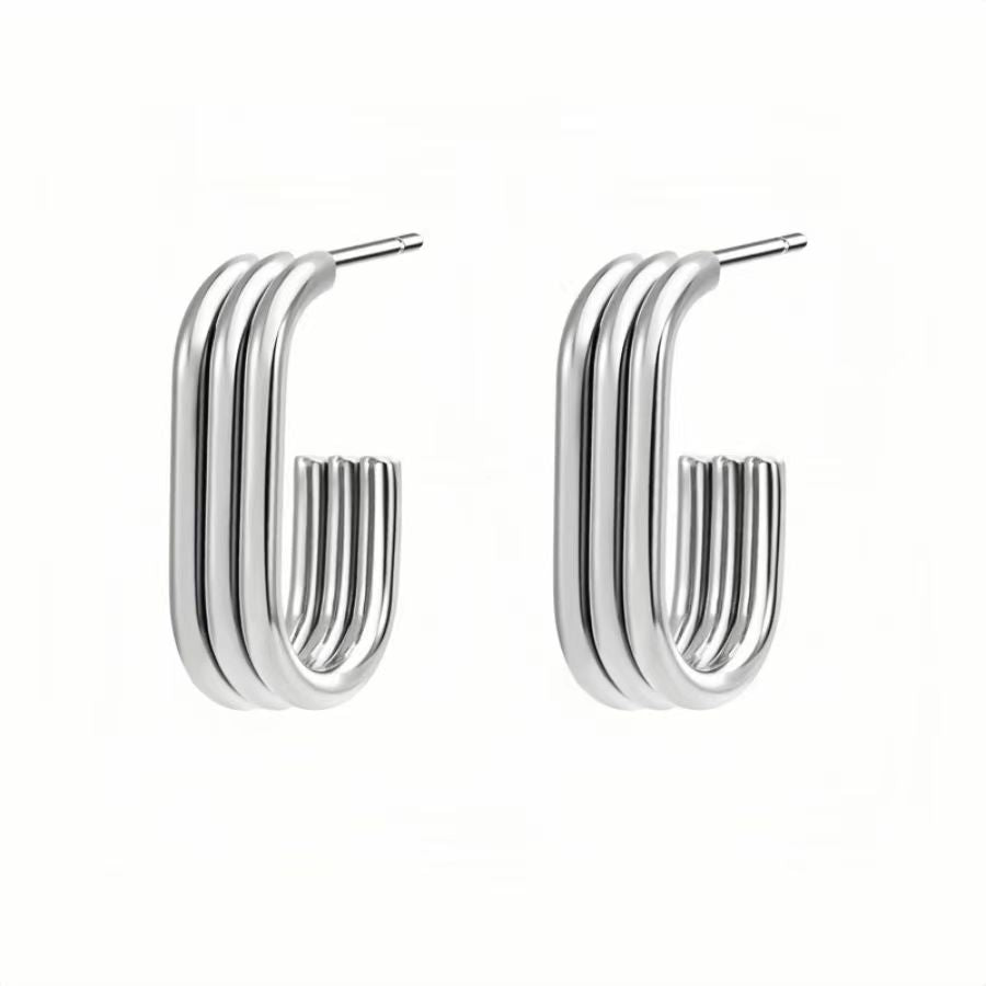 1 Pair Lady Simple Style Geometric Plating Stainless Steel Titanium Steel 18k Gold Plated Earrings