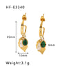 1 Pair Hip-hop Vintage Style Classic Style Leaves Heart Shape Flower Tassel Plating Inlay Stainless Steel Zircon 18k Gold Plated Earrings