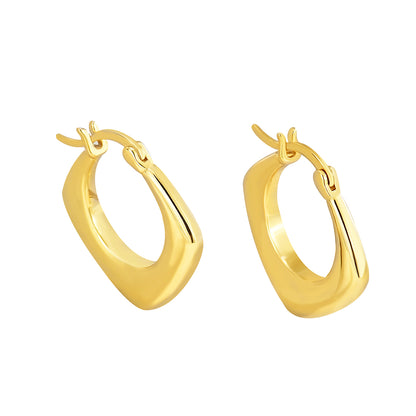 1 Pair Vacation Streetwear Commute Solid Color Plating Copper 18k Gold Plated Hoop Earrings