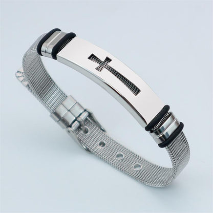 Vintage Style Simple Style Classic Style Cross Stainless Steel Bangle