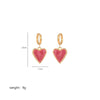 1 Pair Ig Style Heart Shape Enamel Plating Stainless Steel 18k Gold Plated Drop Earrings