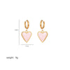 1 Pair Ig Style Heart Shape Enamel Plating Stainless Steel 18k Gold Plated Drop Earrings