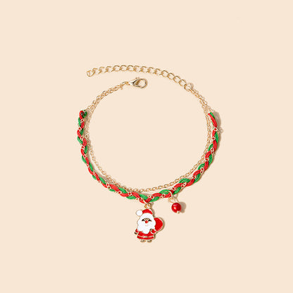 Lady Santa Claus Bell Alloy Plating Christmas Women's Bracelets