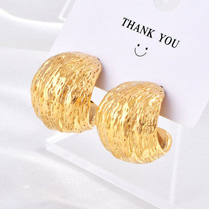 1 Pair Simple Style Solid Color Plating Titanium Steel Earrings