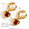 1 Pair Vintage Style Simple Style Heart Shape Plating Inlay Stainless Steel Zircon 18k Gold Plated Drop Earrings