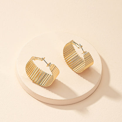 Ig Style Simple Style Stripe Solid Color Metal Plating Women's Earrings 1 Pair