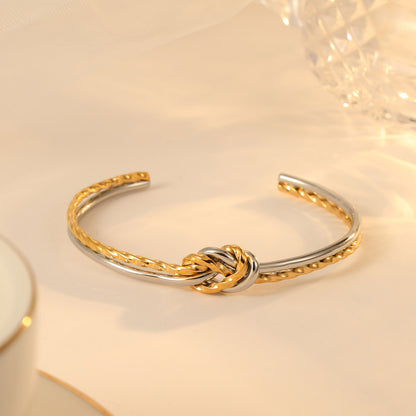 Simple Style C Shape Stainless Steel Titanium Steel Plating Rose Gold Plated Gold Plated Silver Plated Bangle