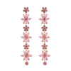 1 Pair Cute Shiny Flower Inlay Alloy Rhinestones Drop Earrings