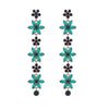 1 Pair Cute Shiny Flower Inlay Alloy Rhinestones Drop Earrings