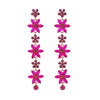 1 Pair Cute Shiny Flower Inlay Alloy Rhinestones Drop Earrings