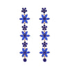 1 Pair Cute Shiny Flower Inlay Alloy Rhinestones Drop Earrings