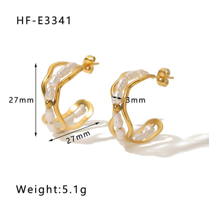 1 Pair Hip-hop Vintage Style Classic Style Leaves Heart Shape Flower Tassel Plating Inlay Stainless Steel Zircon 18k Gold Plated Earrings