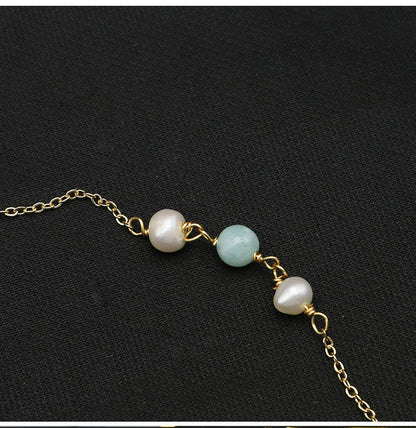 Retro Round Freshwater Pearl Copper Plating 18k Gold Plated Pendant Necklace