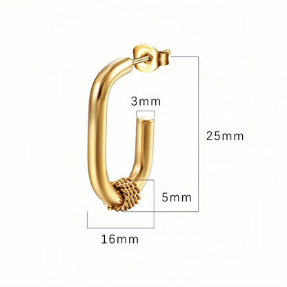 1 Pair Basic Geometric Plating Stainless Steel 18k Gold Plated Earrings