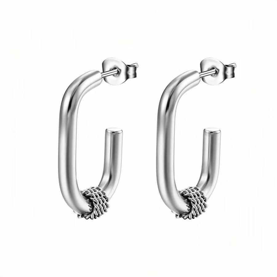 1 Pair Basic Geometric Plating Stainless Steel 18k Gold Plated Earrings