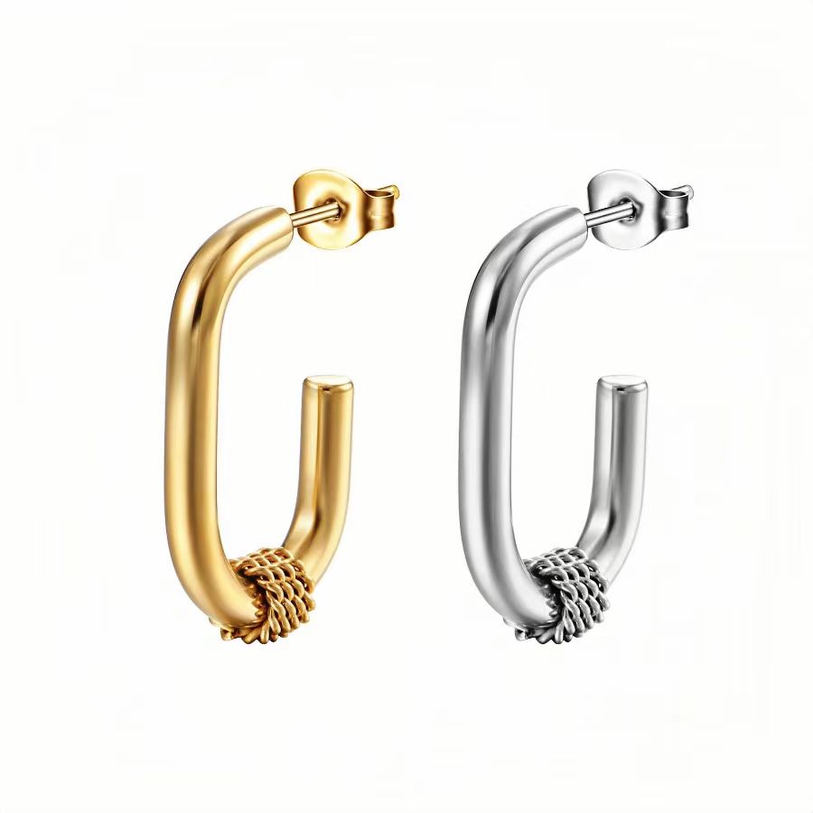 1 Pair Basic Geometric Plating Stainless Steel 18k Gold Plated Earrings