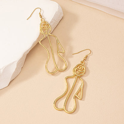 1 Pair Punk Artistic Irregular Plating Alloy Gold Plated Drop Earrings