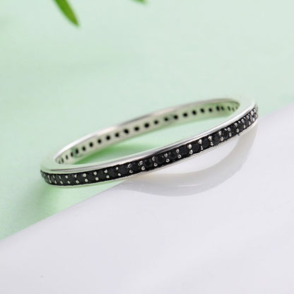 Casual Round Heart Shape Sterling Silver Inlay Zircon Rings