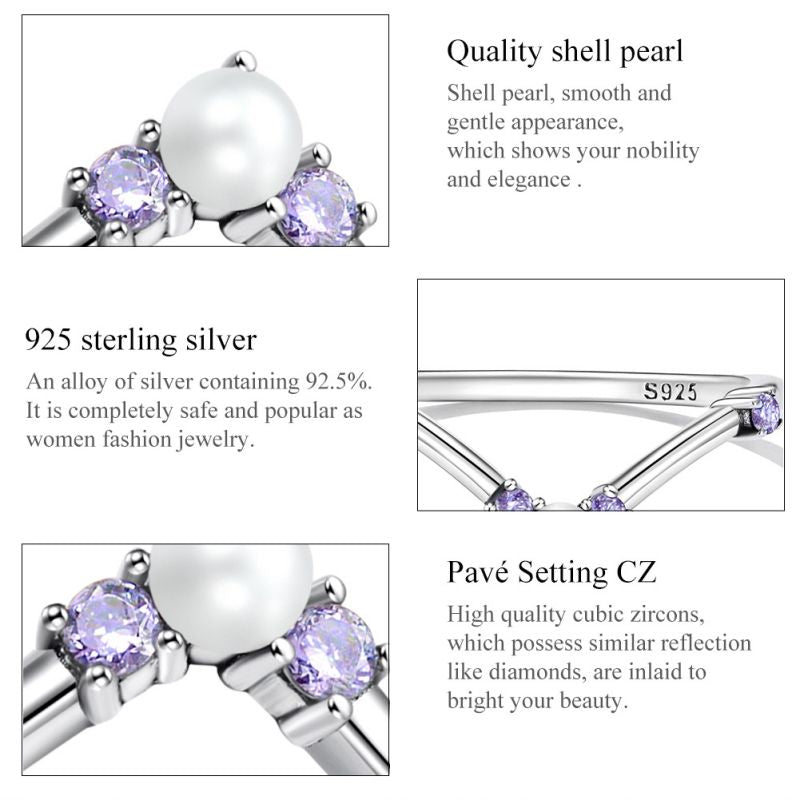 Casual Round Heart Shape Sterling Silver Inlay Zircon Rings